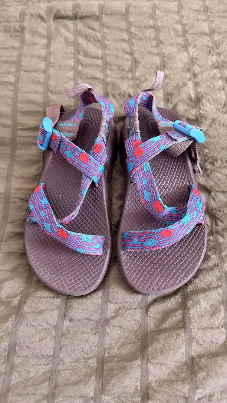 Chaco Kid's Z1 Ecotread Sandals in Bubble Teal size 2